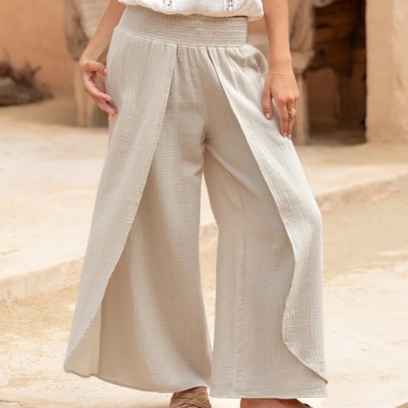 Nomad the Label Pants - Nomad the Label Asana Cotton Wrap Pants, Stone